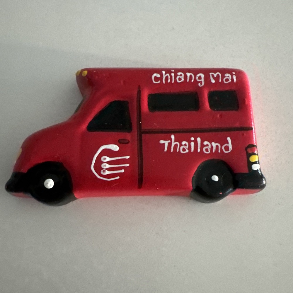 Chiang Mai Red Truck Thailand Tourist Souvenir 3D Resin Fridge Magnet